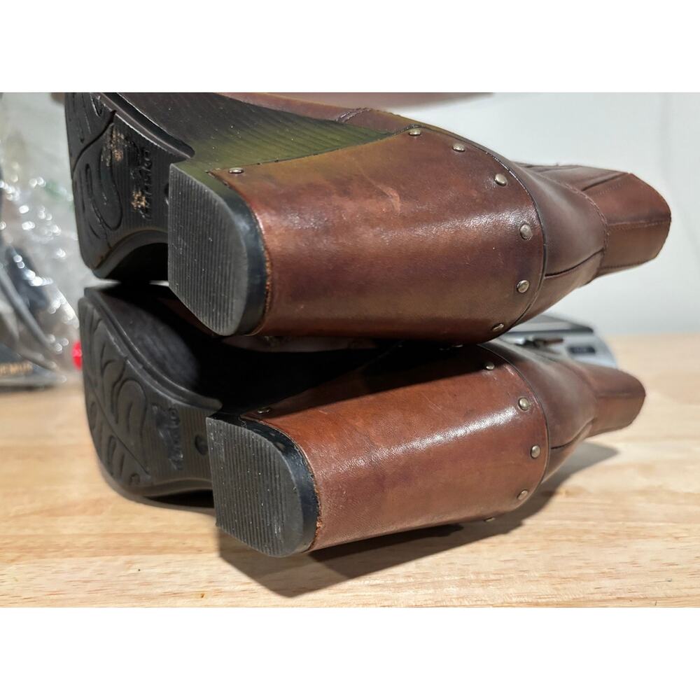 Dansko Faith Wedge Leather Ankle Boots Size 37 EU 6.5-7 US Brown - Picture 15 of 15